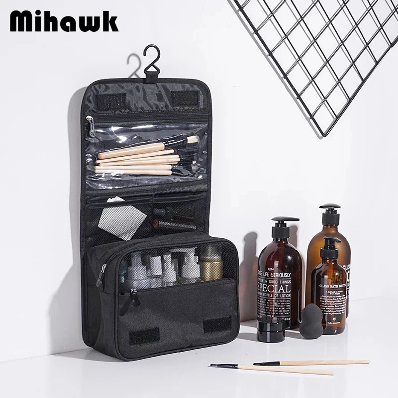  Mihawk Travel Portable Hanging Toiletry Storage Bags Women Foldable Cosmetic Makeup Zipper Organize