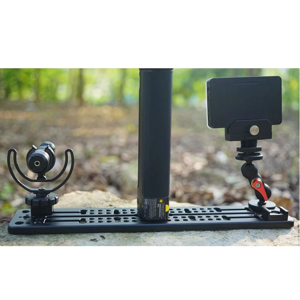12-inch Quick Release Cheese Plate Mounting Baseplate for Camera Stabilizer DSLR Rig -Black