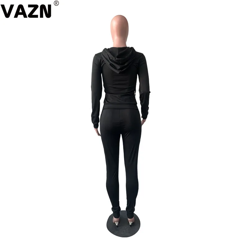 VAZN, новые молодежные уличные наряды, повседневный свободный мягкий дизайнерский топ с капюшоном и длинным рукавом, длинные штаны, обтягивающие спортивные костюмы для женщин, комплект из 2 предметов