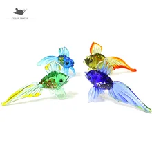 Murano Glass Tropical Fish Figurine Colorful Cute Vivid Simulation Sea Animal Craft Ornament Home Aquarium Decoration Collection
