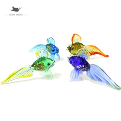 Murano Glass Tropical Fish Figurine Colorful Cute Vivid Simulation Sea Animal Craft Ornament Home Aquarium Decoration Collection