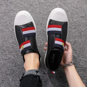 

Designer Bee Embroidery Sneakers Men Genuine Leather Bee Shoes Trainer Casual Comfortable Slip On Flats zapatillas hombre