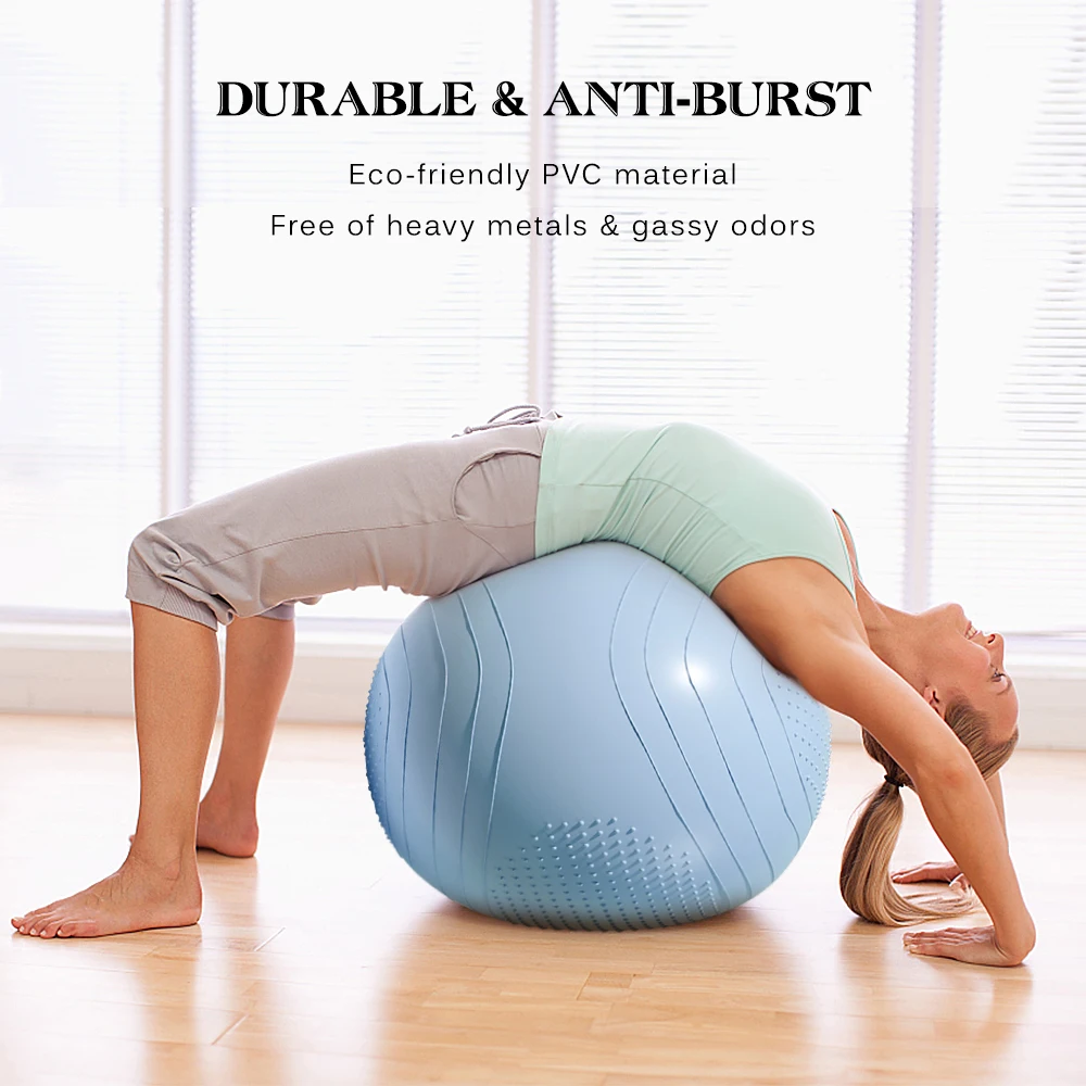 65cm Yoga Ball Fitness Balls Sports Pilates Birthing Fitball Exercise Training Workout Massage Ball Gym ball With Quick Pump