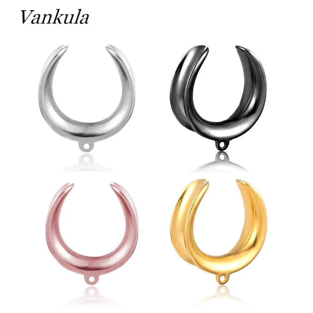 

Vankula Newest Style DIY Ear Plugs Saddle Weights 316L Stainless Steel Ear Plugs Tunnels Piercing Body Jewelry Ear Hanger