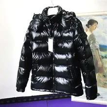 Стиль M Домашний Мужской популярный бренд Splittable с капюшоном пуховик Мужская яркая поверхность короткое толстое пальто высокого класса Customiza