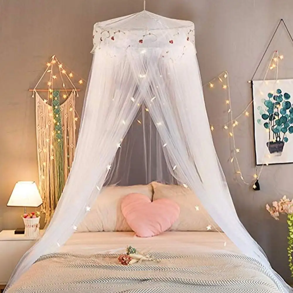 Luxury Romantic Hung Dome Mosquito Net Princess Students Insect Bed Canopy Netting Lace Round Mosquito Nets Curtain for Bedding,HG6032GR 