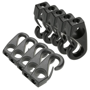 

10pcs Loop Buckle Water Sports Shock Line Bungee Hook Camping Plastic Tie Down Kayak Canoe Clips Marine Sailing Fishing Rafting