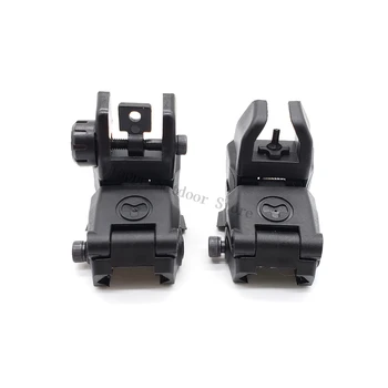 

2pcs Front & Rear Transition Backup Sights Mount Tactical Hunting caza Foldable Flip-up Iron Sights for Airsoft Rifle Sight