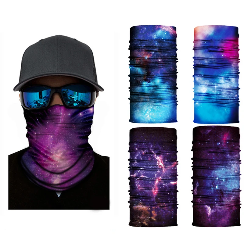 High Elastic Starry sky Camouflage Seamless Bandana Neck Gaiter Headband Scarf Cycling Fishing Balaclava Tube Face Shield