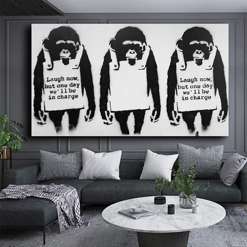 Banksy Art Three Orangutans Картина на холсте печать гостиная домашнее украшение Современное