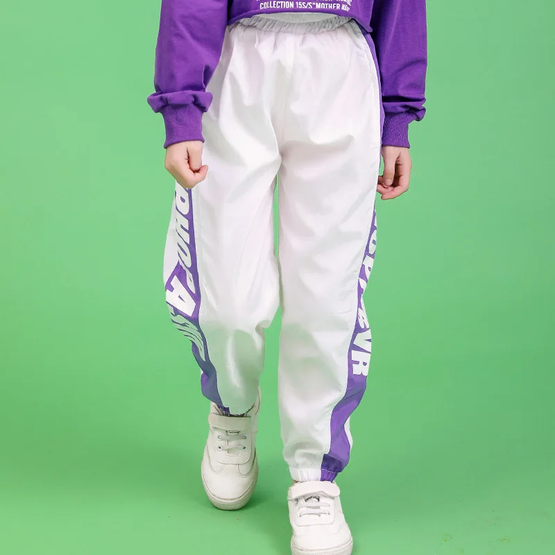 Jazz Dance Costumes Hip Hop Kids Long Sleeve Hooded Crop Top Jogger Pants Girls Hiphop Clothes Street Dance Stage Show Wear (14)