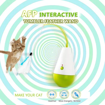 

Electric Tumbler Feather Wand Cat Toy Electric Roly-Poly Feather Scratch Toy for Cat Pet