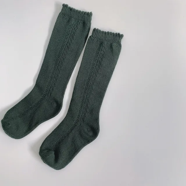 Soft Cute Kids Knee High Socks Baby Boys Girls Cotton Mesh Breathable Soft Socks Newborn Infant Long Socks Suit For 0-8 Years Green