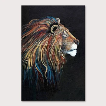 

Arthyx Paintings Hand Painted Lion Animal Oil Painting On Canvas Modern PopArt Wall Picture For Living Room Home Decoration Gift