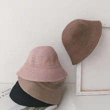 Осень-зима милые девушки вязаная Панама шляпа хлопковая одежда для сна для маленьких мальчиков, Одноцветный, подходит всем, повседневная Рыболовная Шапка