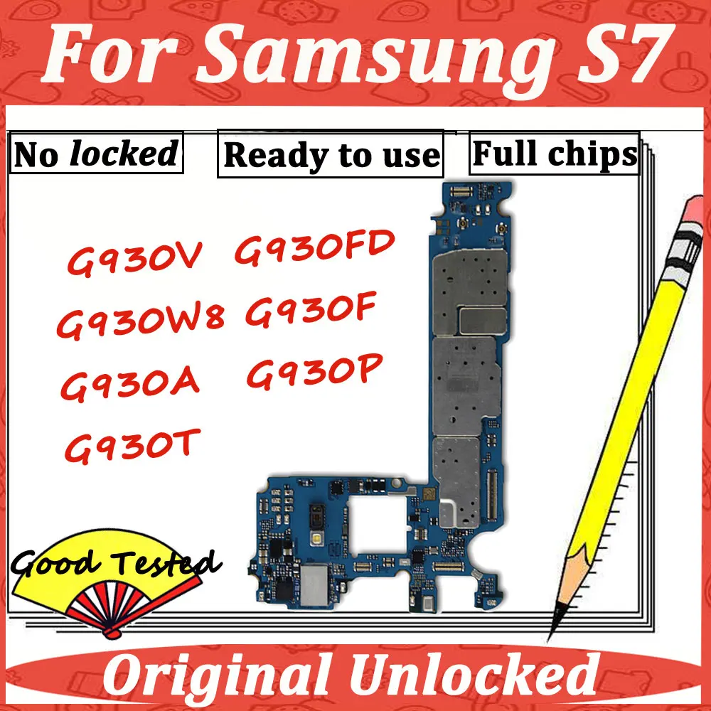 Оригинальная разблокированная материнская плата для samsung Galaxy S7 G930F G930A G930P G930T G930V G930FD G930W8 с чипами