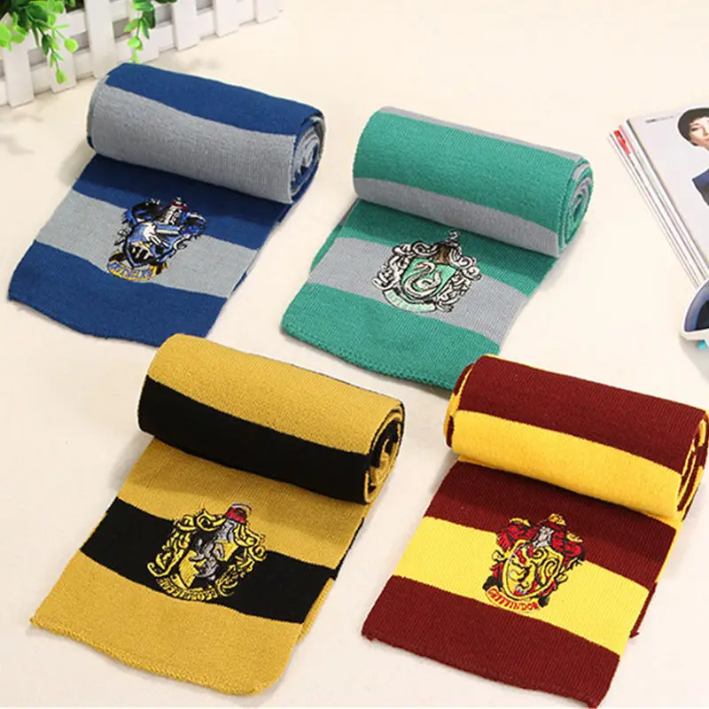 Горячая Распродажа шарф Поттер Косплей Костюм Гриффиндор Слизерин Ravenclaw Hufflepuff хлопковый шарф для женщин/мужчин/девочек/мальчиков украшения