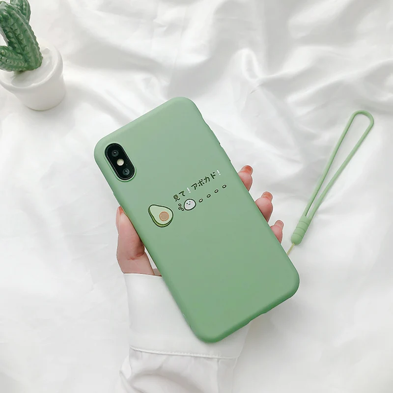 Avocado Soft Silicone Case For iPhone 6 6S 7 8 Plus Cute Cartoon Fruit Flower Clear Bumper Cover For iPhone 11 Pro XR X XS Max Fundas - Цвет: Avocado