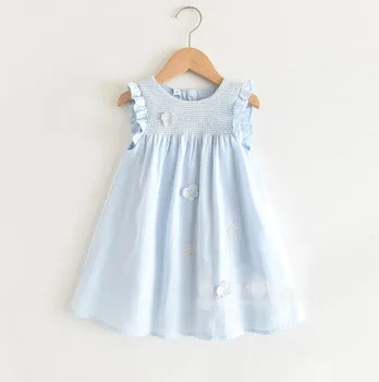 

2020 Summer New Children Baby Cotton Butterfly Dresses , Girls Princess Sweet Clothes 6 Pieces/lot Wholesale