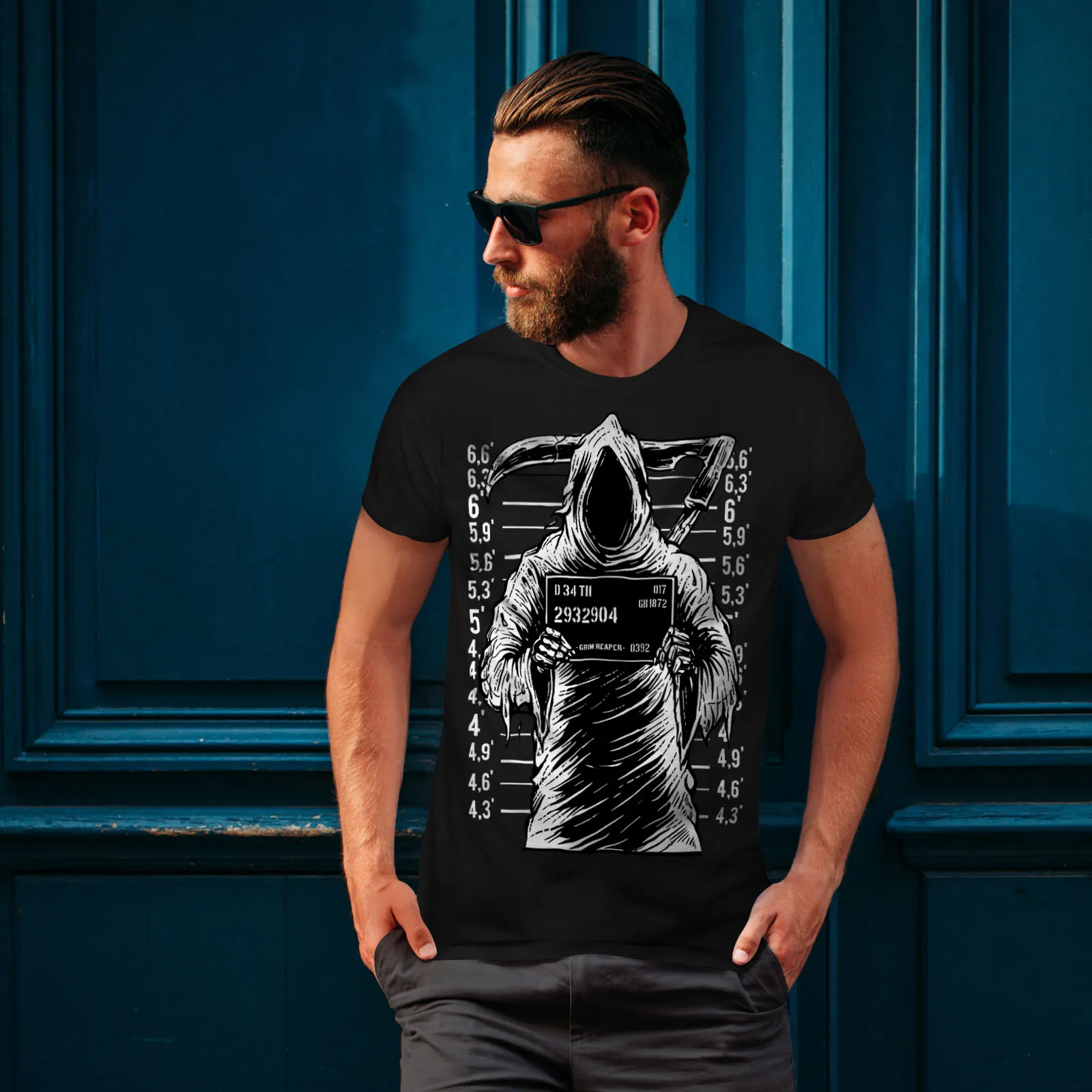 

Jail Horror Grim Reaper Graphic Design Printed Men's T-Shirt. Summer Cotton Short Sleeve O-Neck Unisex T Shirt New S-3XL