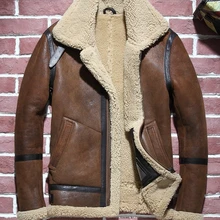 Borwn, мужская куртка-бомбер B3, овчина, зимняя, толстая, Россия, военная, холодная зима, пальто