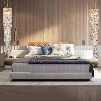 

ZISIZ Contemporary Crystal Chandelier LED Lighting Modern Staircase Large Cristal Hanging Lights Living Dining Room Lighting