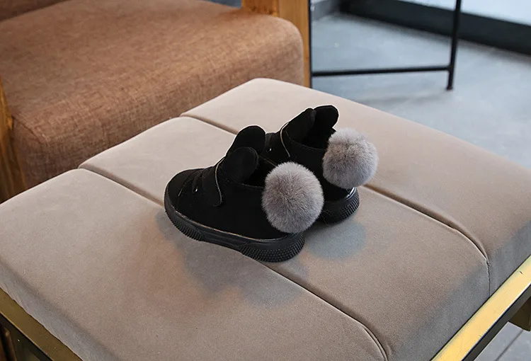 Новые зимние ботинки для девушки плюшевые зимние ботинки для малышей кролик на мягкой подошве теплый ребенок сапоги ЕС 21-30