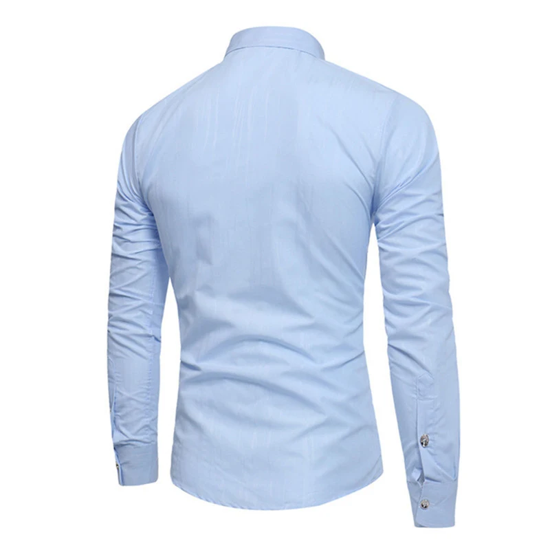 Короткая Стильная мужская рубашка, одноцветная, Азиатский Размер 3XL, тонкая блуза, высокое качество, Мужская одежда, топ с отложным воротником,, осень