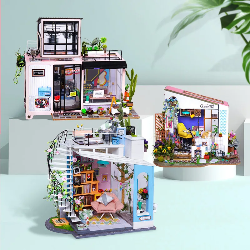 

Robotime DIY Hut Wood Handmade Assembled Adult Toy Educational Model Doll House Japanese Style Villa Architecture