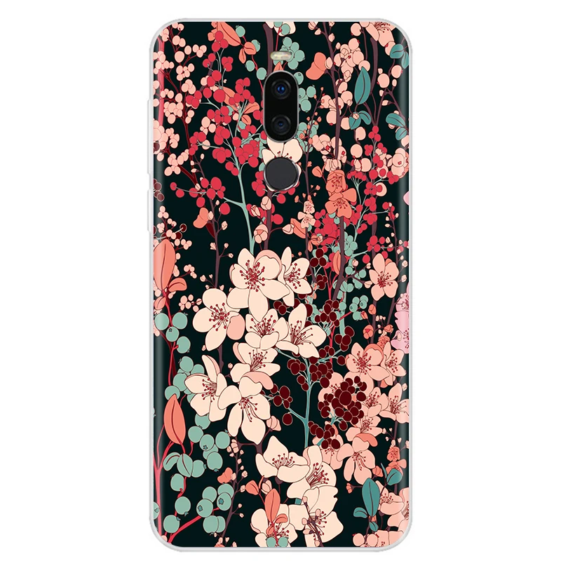 for Meizu Note 8 Case Note8 Soft TPU Silicone Protective Phone Shell Vintage Flowers Back Cover for Meizu M8 Note Cases Fundas meizu cover Cases For Meizu