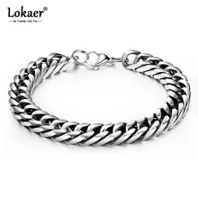 Lokaer хип-хоп/Рок титановая нержавеющая сталь мужские браслеты для щиколоток, для панков стиль цепи и ювелирные изделия с бриллиантами для мальчика OGS1018