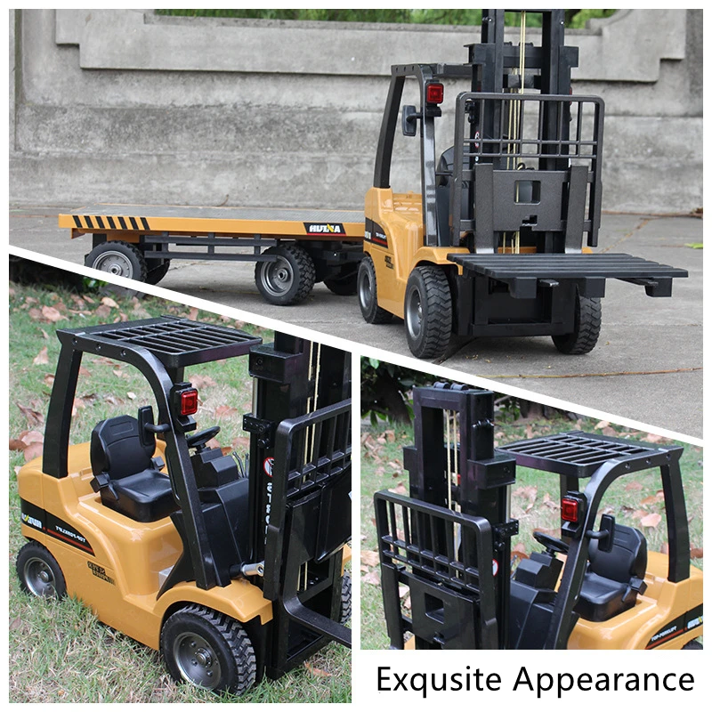 1:10 Scale Simulation Forklift Truck 360 Degree Rotation Fork Lifing Function 30Mins Playing Time Electric Children 100M RC Toy 6