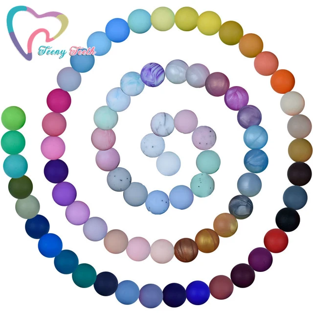 100pcs Round Loose Silicone Beads DIY Baby Jewelery Necklace Items