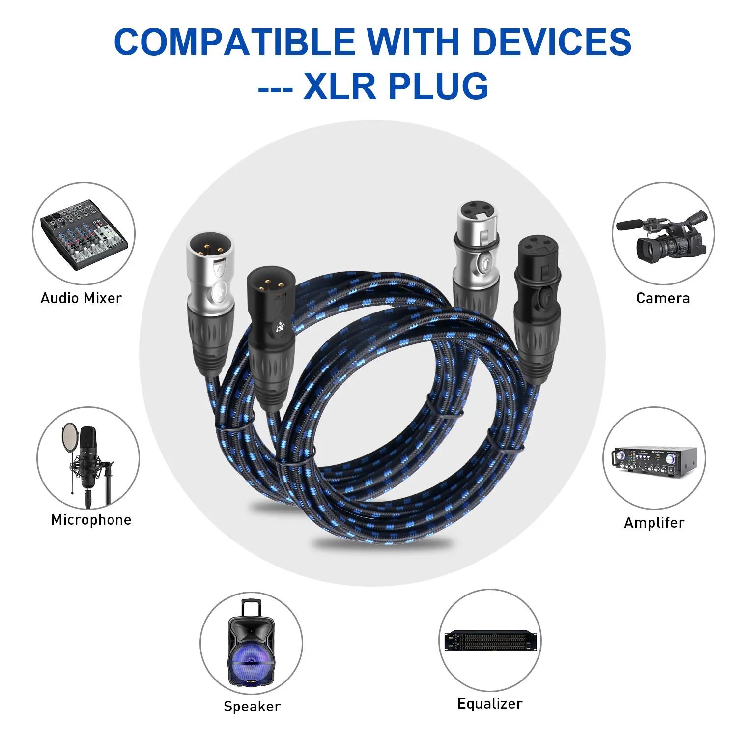 DREMAKE XLR ũ  ġ ڵ XLR 3  -  뷱 ũ ڵ   XLR AMP ̺ 2 