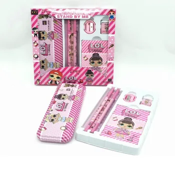 

LOL Surprise Doll Cartoon student supplies school prizes stationery set gift Portable box primary For kids Birthday Gifts 2C30