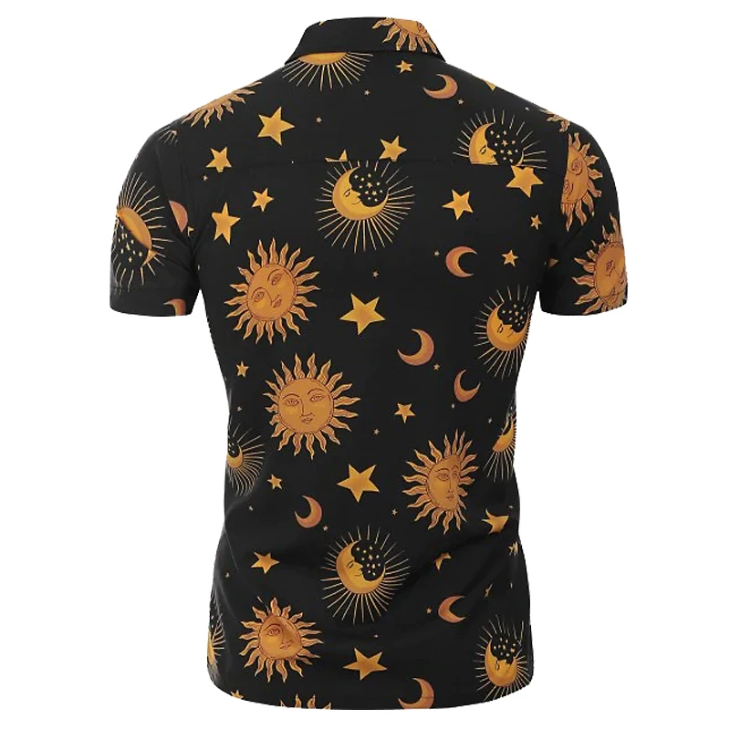 Мужская Летняя гавайская рубашка короткий рукав Харадзюку Женская толстовка с принтом отложной воротник тонкая рубашка с короткими