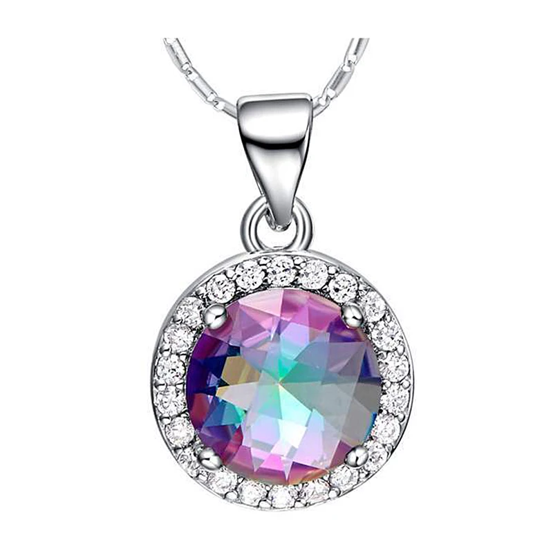 Bague Ringen роскошное квадратное разноцветное ожерелье с подвеской из драгоценных камней Настоящее 925 пробы Серебряное свадебное Брендовое ожерелье для женщин