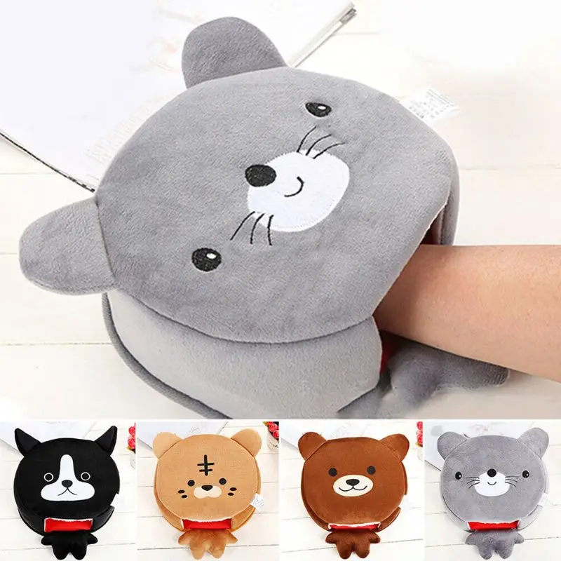Cute Animal USB Heated Mouse Pad Thick Plush Winter Hand Warmer Heating Mice Mat 4