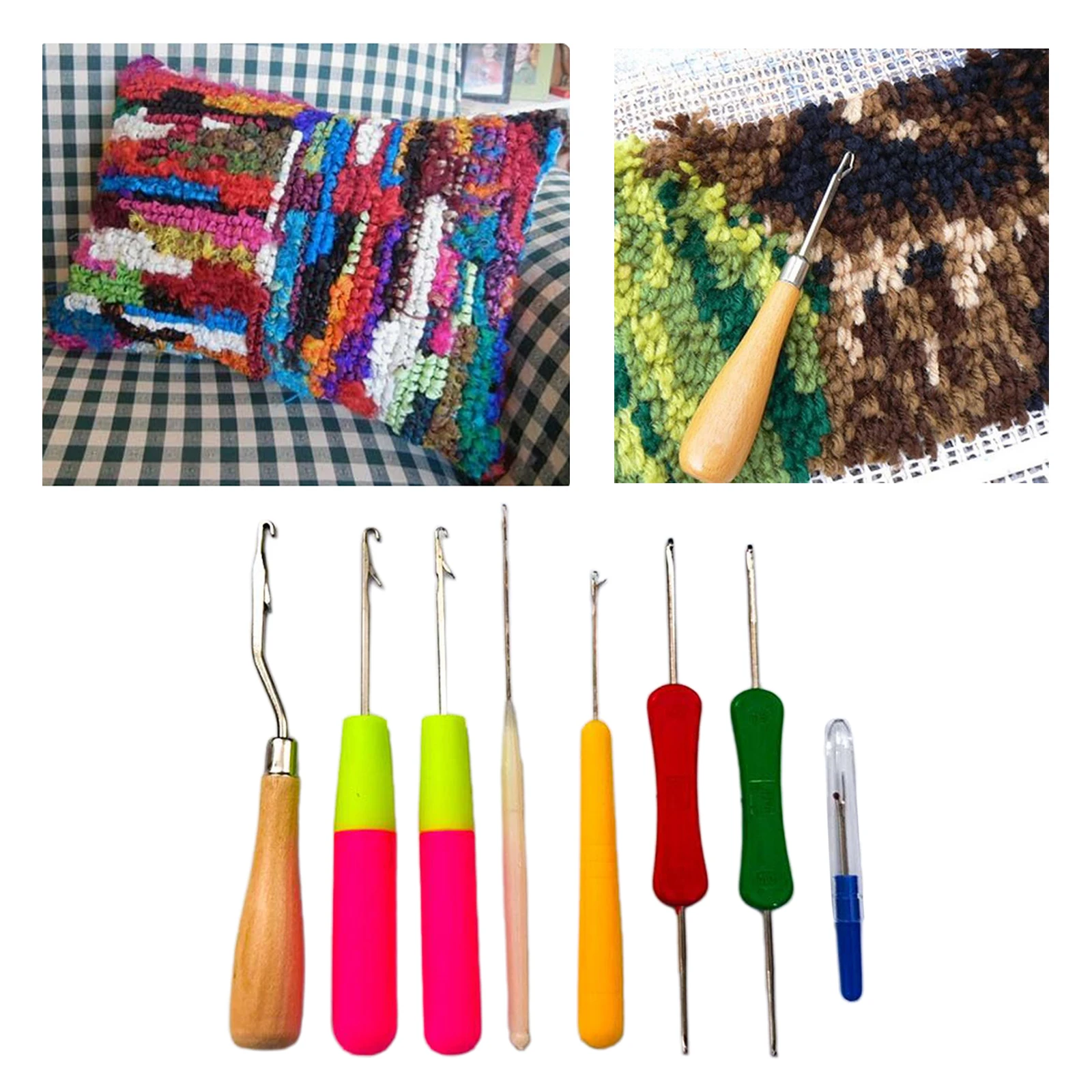 Bent Crochet Latch Hook Needle Kit 9Pcs Rug Making Seam Ripper Knitting Tool craft supplies