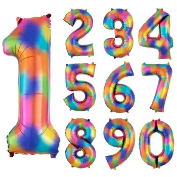 

Taoup 40inch Rainbow Number Ballons Accessories Foil Balloons Number Helium Gas for Balloons Air Birthday Party Decorations Kid