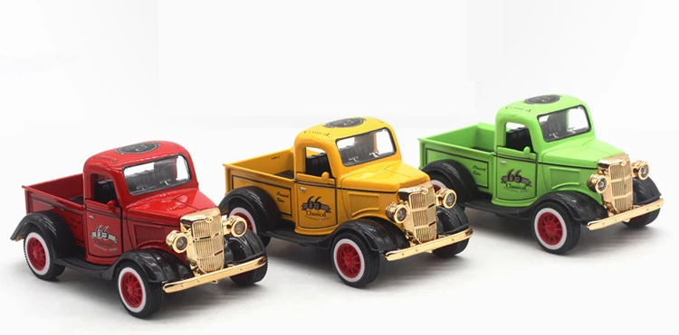 1:36, новинка, классический автомобиль Ford Pickup, Классическая модель автомобиля, сплав, автомобиль со звуком и светильник, Ранние развивающие Игрушки для маленьких мальчиков, подарок для детей