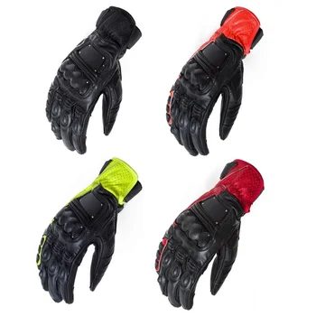 

New 4 Colors 100% Genuine Leather Dain 4 Stroke 2 Motorcycle Gloves Racing Driving Motorbike GP PRO Cowhide Touch screen Gloves