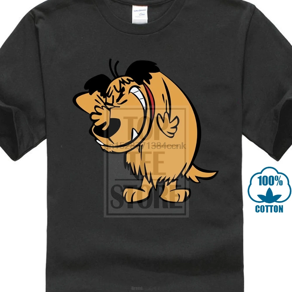 Muttley собака улыбка Mumbly Wacky гонки Забавный Мультфильм Мужчины Женщины унисекс футболка 836 короткий рукав круглый вырез Футболка Продвижение