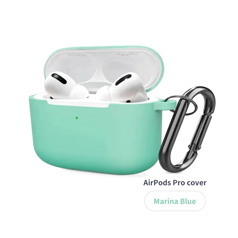 Роскошный милый силиконовый чехол для Airpods Pro Чехол водонепроницаемый беспроводной Bluetooth для apple чехол мягкий чехол для наушников - Цвет: Синий