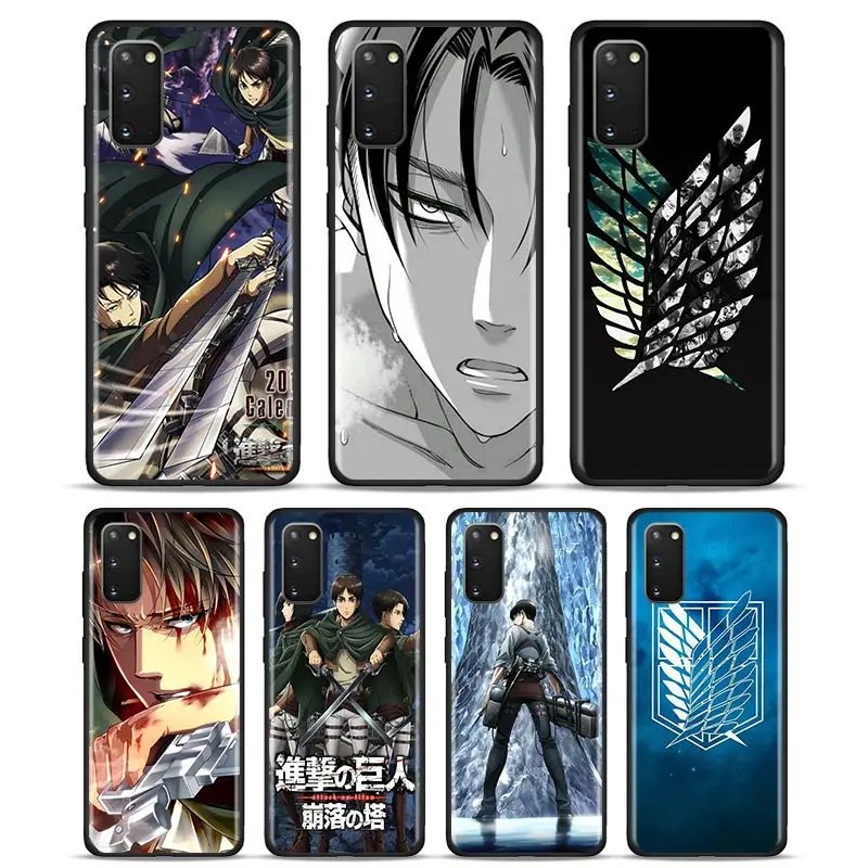

Phone Case for Samsung Galaxy S10 S20 Ultra S8 S9 S10 S20 Plus Note 8 9 10 Plus 5G Soft Cover anime Attack On Titan Cases