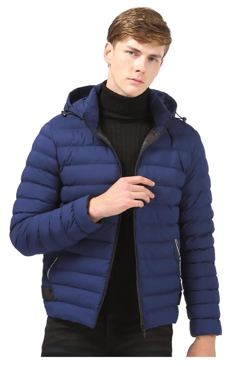 Модная короткая куртка с капюшоном мужская теплая парка mujer новая осенне-зимняя Базовая тонкая черная хлопковая стеганая куртка тонкая верхняя одежда - Цвет: 2