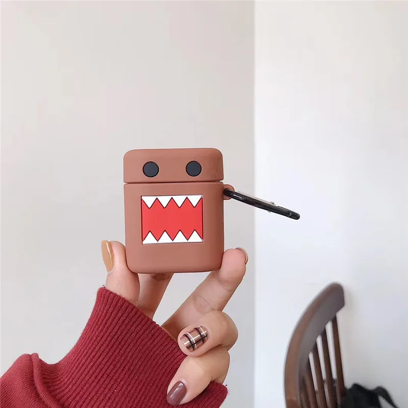 Японский мультфильм милый Domo-kun брелок силиконовый Bluetooth беспроводной наушник чехол для Apple защитный чехол для airpods брелок