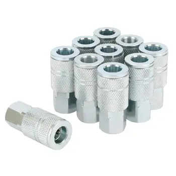 

Air Tools Fittings Air Zinc-Plated Steel Air Coupler I/M with 1/4'' NPT Female Threads, 10 Pieces Air Compressor Accessories Fit