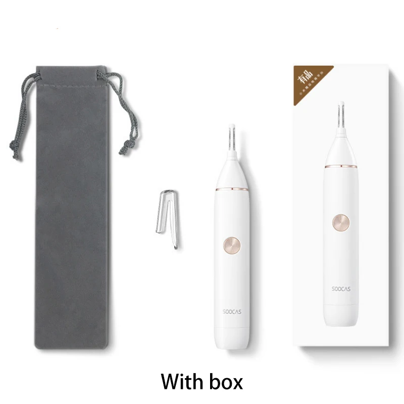 3011444 with box Xiaomi Soocas IPX5, водонепроницаемый триммер для волос в носу, бровей, острым лезвием, для мытья тела, минималистичный дизайн, безопасный очиститель, отделка, личная, Повседневная - Цвет: 3011444 with box