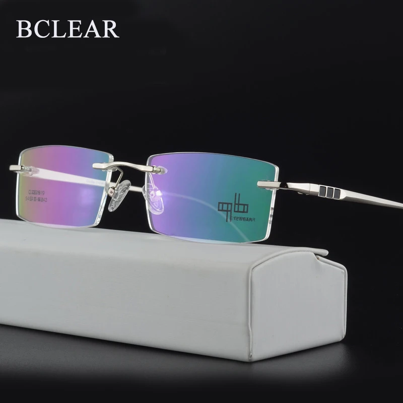 KLARE Klassische Mode Legierung Männer Optische Rahmen Randlose Männliche Spektakel Brillen Rahmen Business Neue Mode Brillen Heißer